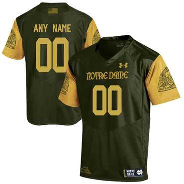 Men%27s Notre Dame Fighting Irish Olive Green Customized College Football Jersey